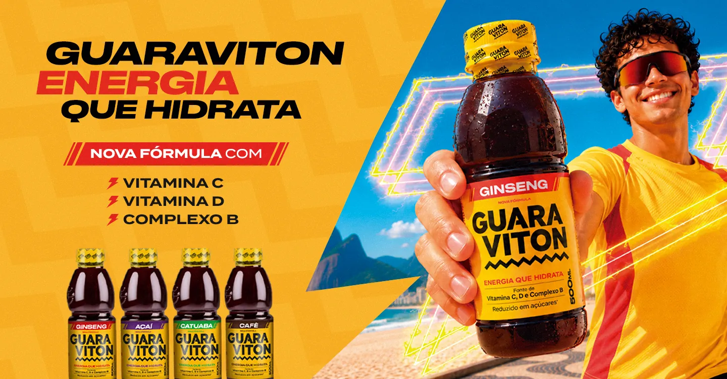 Guaraviton: energia que hidrata. Nova fórmula com vitamina C, vitamina D e complexo B.